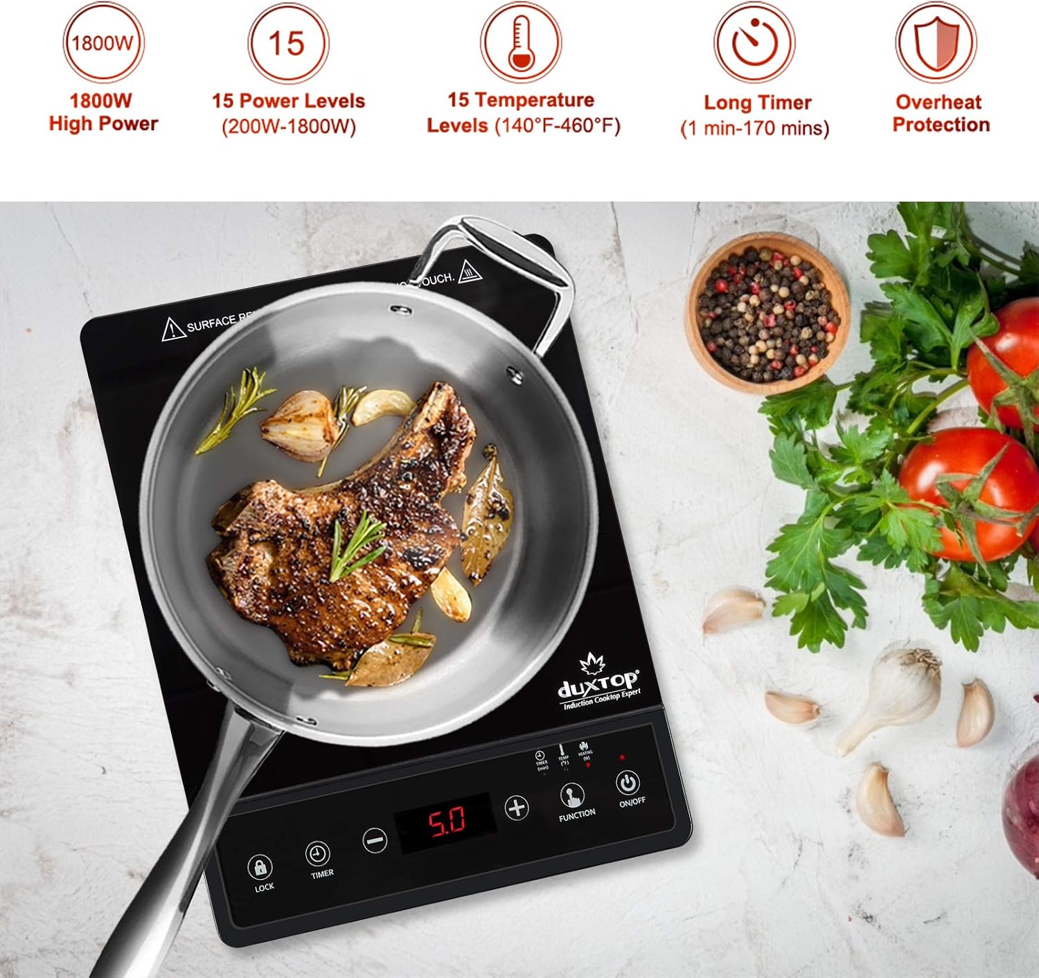 موقد حثي محمول، موقد سطح الطاو - مراجعة Induction Cooktop Portable وسعره